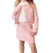 Hannah Banana Girl's Houndstooth Jacket In Pink In Pink