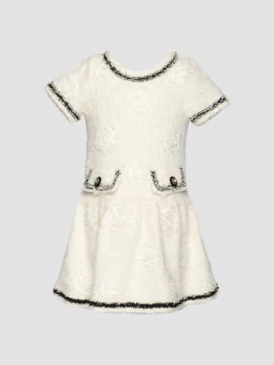 Hannah Banana Girl's Little Girl's & Girl's Contrast-trim Mini Dress In White