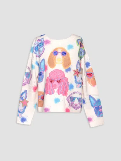 Hannah Banana Girl's Little Girl's & Girl's Embellished Dog-print Sweatshirt In Multi
