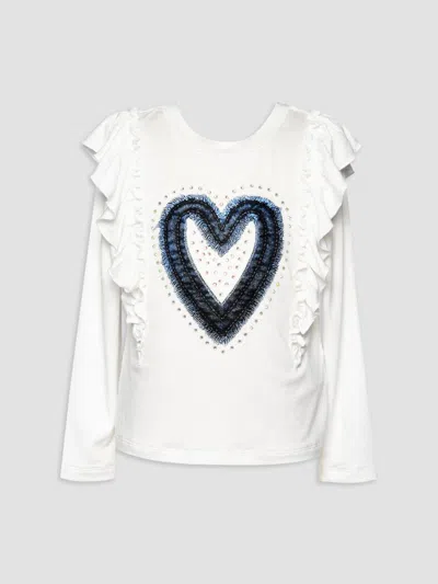 Hannah Banana Girl's Little Girl's & Girl's Embellished Ruffle-trim Top In White