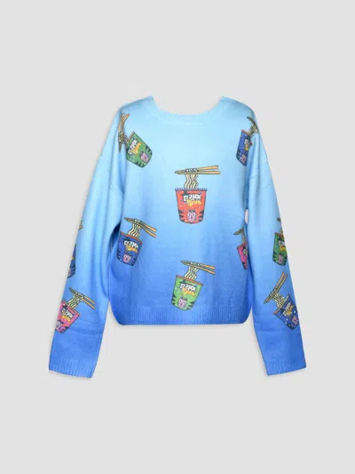 Hannah Banana Girl's Little Girl's & Girl's Noodle-print Ribbed Sweater In Blue
