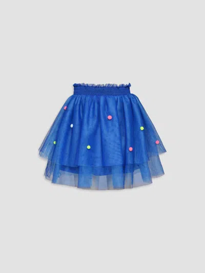 Hannah Banana Girl's Little Girl's & Girl's Pompom Tiered Tutu Skirt In Blue