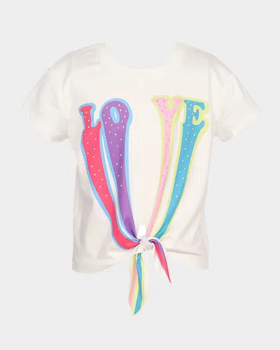 Hannah Banana Kids' Girl's Love Beaded Graphic T-shirt In Multi