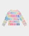 Hannah Banana Girl's Multicolor Bear-print Sweater In Multi