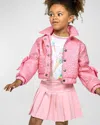 HANNAH BANANA GIRL'S PINK PLEATED SKIRT