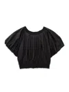 Hannah Banana Girl's Pleated Top In Black