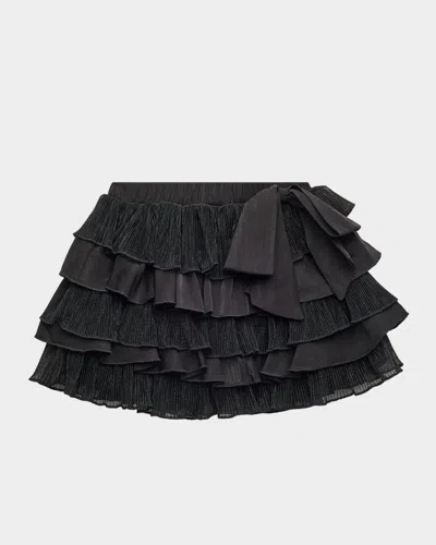 Hannah Banana Kids' Girl's Tiered Mini Skirt In Black