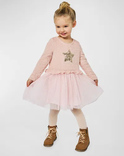 Hannah Banana Kids' Girl's Tutu Star Printed Dress In Pink