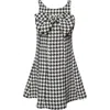 Hannah Banana Kids' Houndstooth Flared Dress In Black Multi