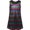 Hannah Banana Kids' Iridescent Stripe Chain Detail Dress In Multi