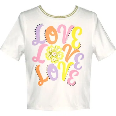 Hannah Banana Kids' Love Graphic T-shirt In White