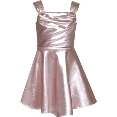 Hannah Banana Kids' Metallic Fit & Flare Party Dress In Pink