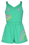 Hannah Banana Kids' Rainbow Studded Cotton Romper In Green
