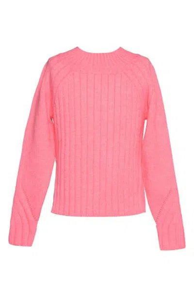 Hannah Banana Kids' Ribbed Pullover Sweater In Pink