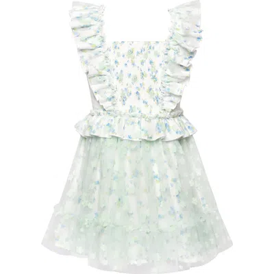 Hannah Banana Kids' Ruffle Party Dress In Green