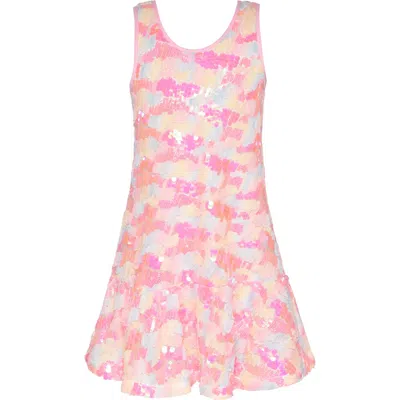 Hannah Banana Kids' Sequin Drop Waist Dress In Pink