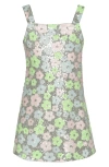 Hannah Banana Kids' Sequin Floral Party Dress In Silver Multi