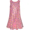 Hannah Banana Kids' Sequin Ruffle Dress In Pink Multi