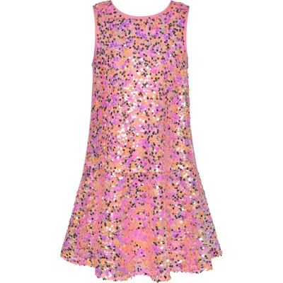 Hannah Banana Kids' Sequin Ruffle Dress In Pink Multi