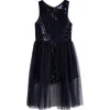 Hannah Banana Kids' Sequin Walk Through Romper In Navy