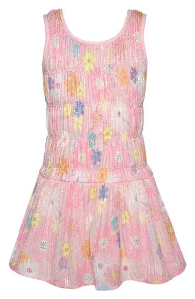 Hannah Banana Kids' Smocked Floral Dress In Pink/mul