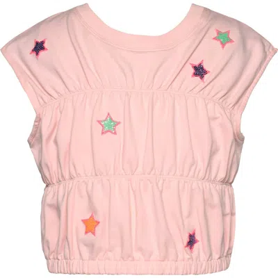 Hannah Banana Kids' Star Patch Ruched Tank In Light Pink