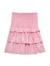 Hannah Banana Little Girl's & Girl's Faux Leather Smocked Tiered Skirt In Black