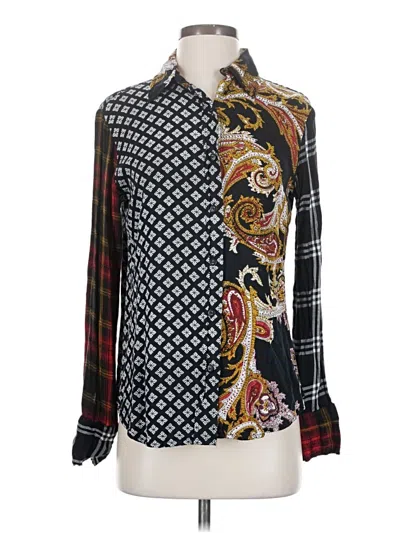 Pre-owned Hannah Long Sleeve Blouse In Black