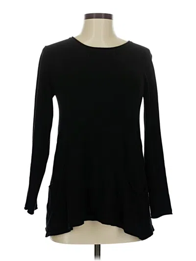 Pre-owned Hannah Long Sleeve Top Black Boatneck Tops