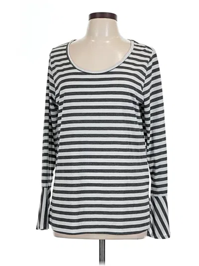 Pre-owned Hannah Long Sleeve Top Gray Boatneck Tops