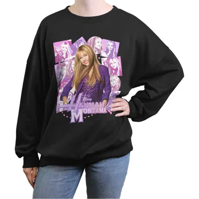 Hannah Montana Junior's  Star Pose Collage Sweatshirt In Black