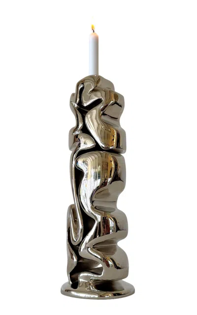 Hannah Polskin Candleholder In Silver