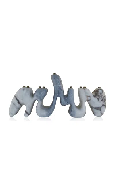 Hannah Polskin Menorah Sculpture In Blue