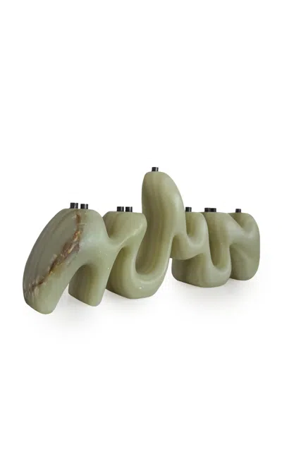 Hannah Polskin Menorah Sculpture In Green
