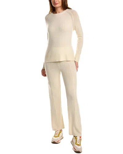 Hannah Rose 2pc Cashmere-blend Sweater & Pant Set In Beige