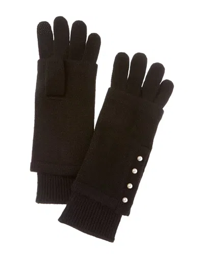 Hannah Rose 3-in-1 Faux Side Placket Cashmere Gloves In Black