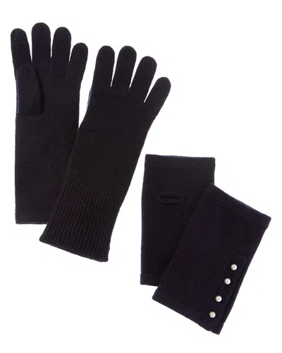 HANNAH ROSE 3-IN-1 FAUX SIDE PLACKET CASHMERE GLOVES