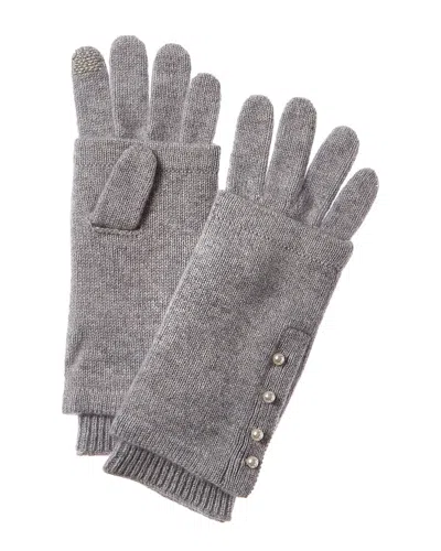 Hannah Rose 3-in-1 Faux Side Placket Cashmere Gloves In Grey