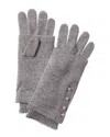 Hannah Rose 3-in-1 Faux Side Placket Cashmere Gloves In Grey
