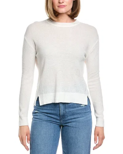 Hannah Rose Alessia Seed Stich Linen-blend Sweater In White