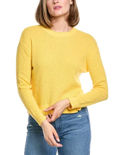Hannah Rose Alessia Seed Stich Linen-blend Sweater In Yellow
