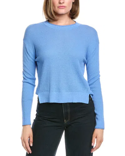 Hannah Rose Alessia Seed Stich Linen-blend Sweater In Blue