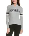 Hannah Rose Apres Zip Rib Cashmere-blend Pullover In Gray