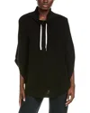 Hannah Rose Arrowhead Cable Cashmere Poncho In Black