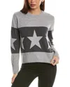 Hannah Rose Banded Star Wool & Cashmere-blend Sweater In Grey