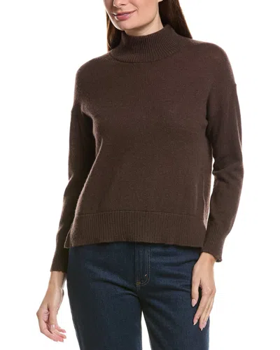 Hannah Rose Basic Mock Neck 100% Cashmere Sweater In Pink