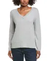 Hannah Rose Basic V-neck Pullover In Gray