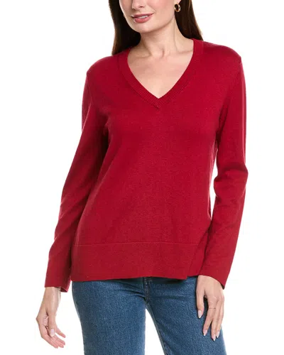 Hannah Rose Basic V-neck Pullover In Red