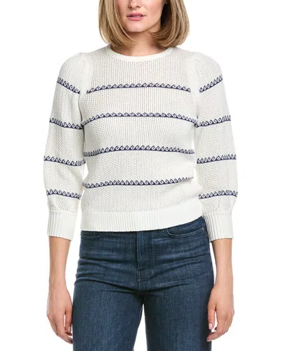 Hannah Rose Blythe Cashmere-blend Knit Sweater In White