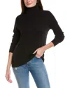 Hannah Rose Shaker Turtleneck Cashmere-blend Sweater In Black